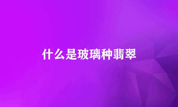 什么是玻璃种翡翠
