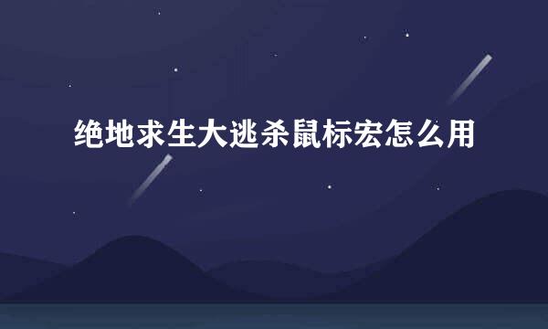 绝地求生大逃杀鼠标宏怎么用