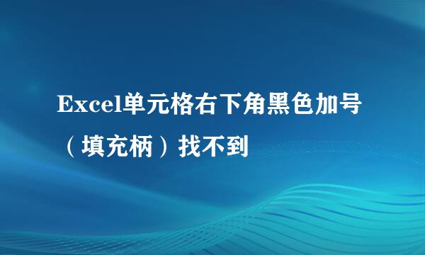 Excel单元格右下角黑色加号（填充柄）找不到