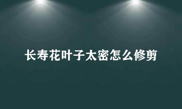 长寿花叶子太密怎么修剪