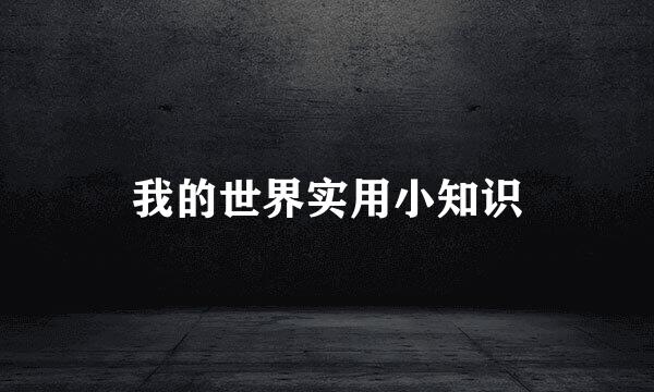 我的世界实用小知识