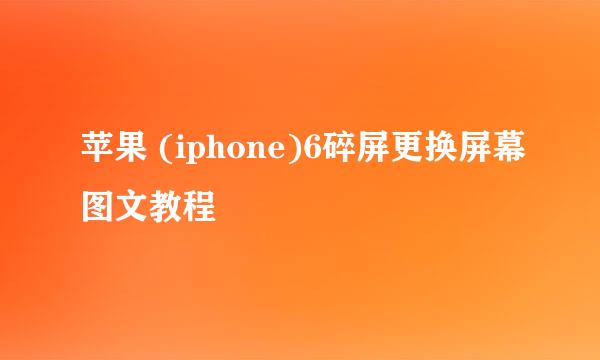 苹果 (iphone)6碎屏更换屏幕图文教程