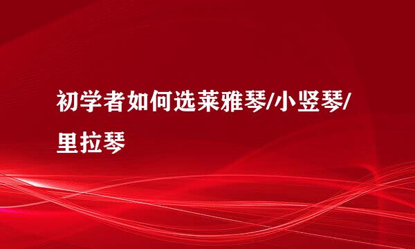 初学者如何选莱雅琴/小竖琴/里拉琴