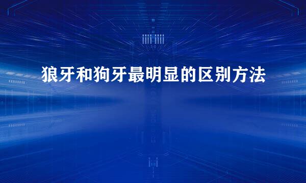 狼牙和狗牙最明显的区别方法