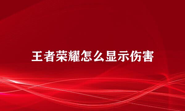 王者荣耀怎么显示伤害