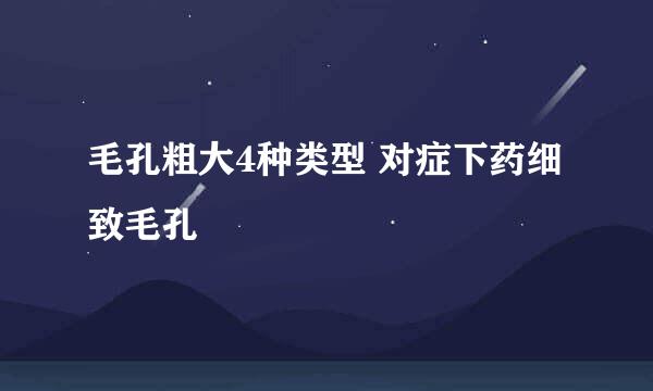 毛孔粗大4种类型 对症下药细致毛孔