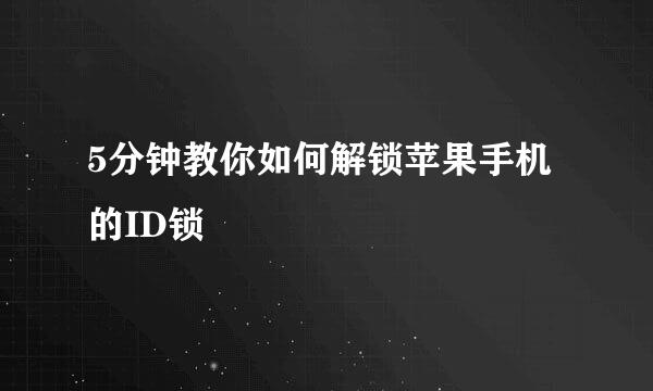 5分钟教你如何解锁苹果手机的ID锁