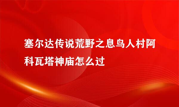 塞尔达传说荒野之息鸟人村阿科瓦塔神庙怎么过