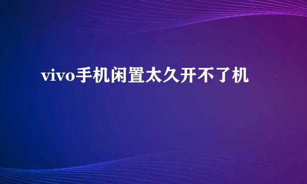 vivo手机闲置太久开不了机