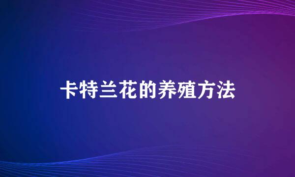 卡特兰花的养殖方法