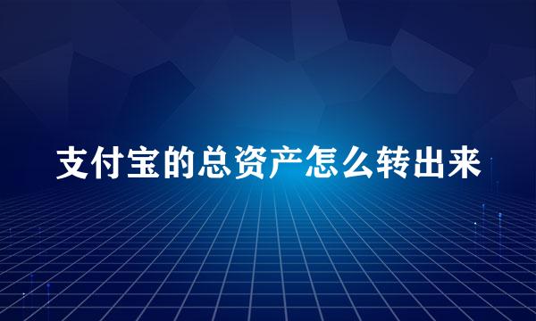 支付宝的总资产怎么转出来
