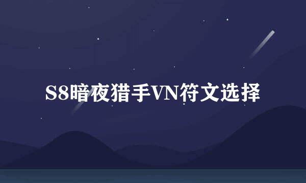 S8暗夜猎手VN符文选择