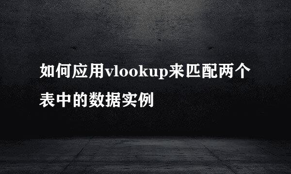 如何应用vlookup来匹配两个表中的数据实例