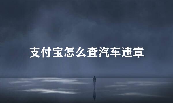 支付宝怎么查汽车违章