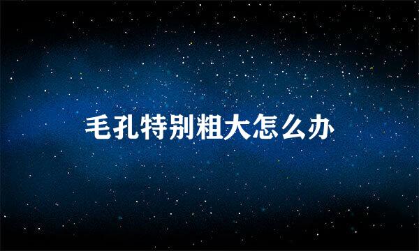 毛孔特别粗大怎么办