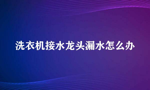 洗衣机接水龙头漏水怎么办