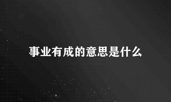 事业有成的意思是什么