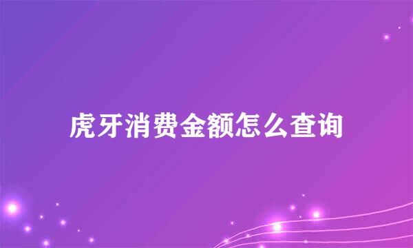 虎牙消费金额怎么查询