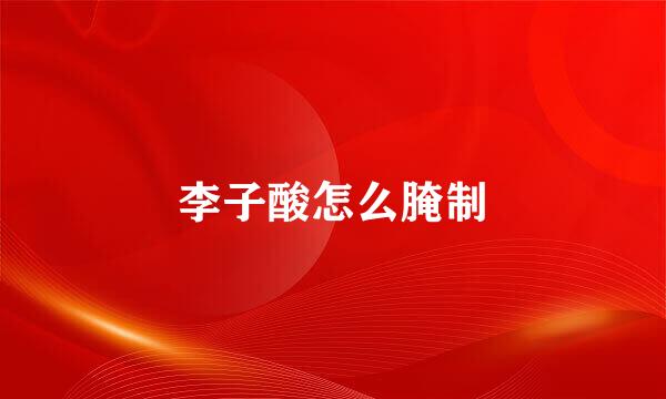 李子酸怎么腌制