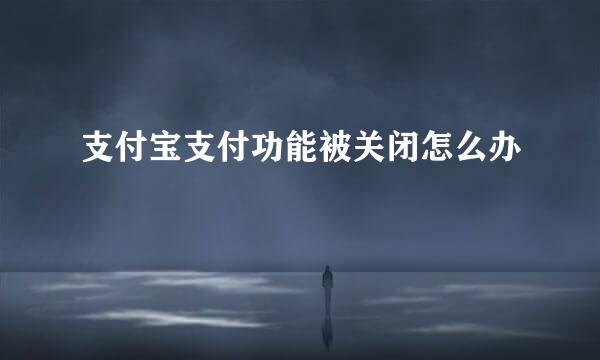 支付宝支付功能被关闭怎么办