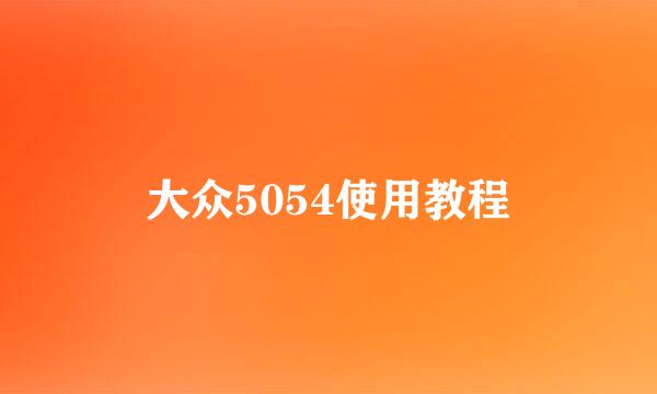 大众5054使用教程