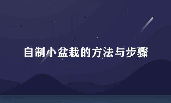 自制小盆栽的方法与步骤