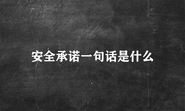 安全承诺一句话是什么