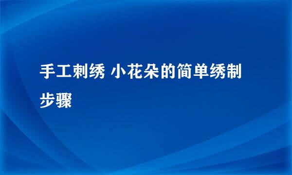 手工刺绣 小花朵的简单绣制步骤
