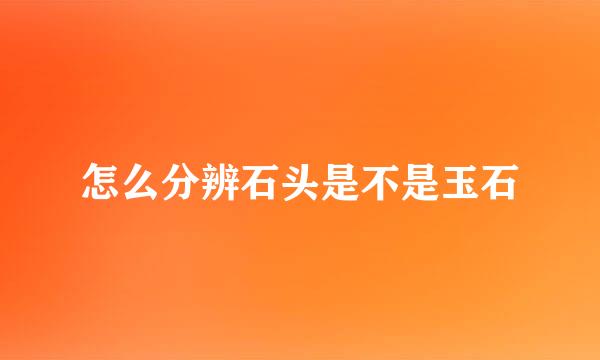 怎么分辨石头是不是玉石