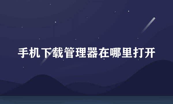 手机下载管理器在哪里打开