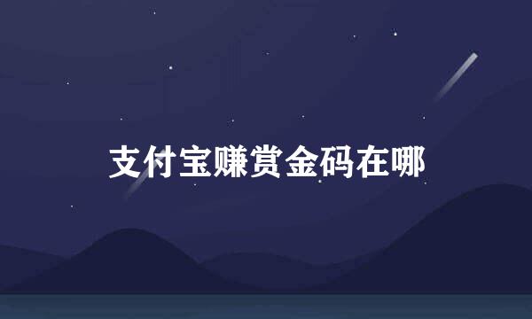 支付宝赚赏金码在哪