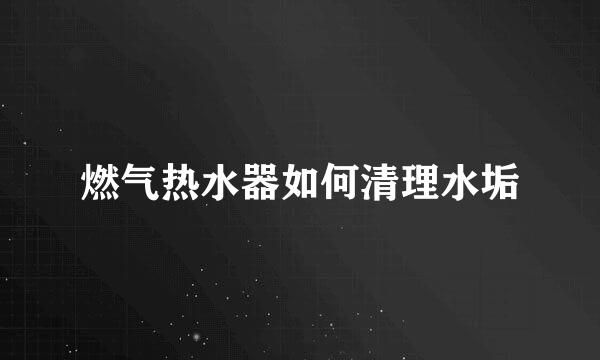 燃气热水器如何清理水垢