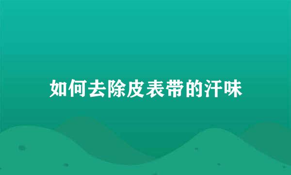 如何去除皮表带的汗味