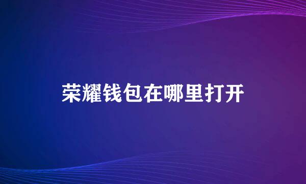 荣耀钱包在哪里打开