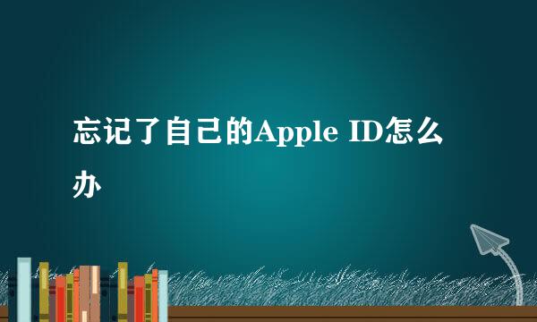 忘记了自己的Apple ID怎么办