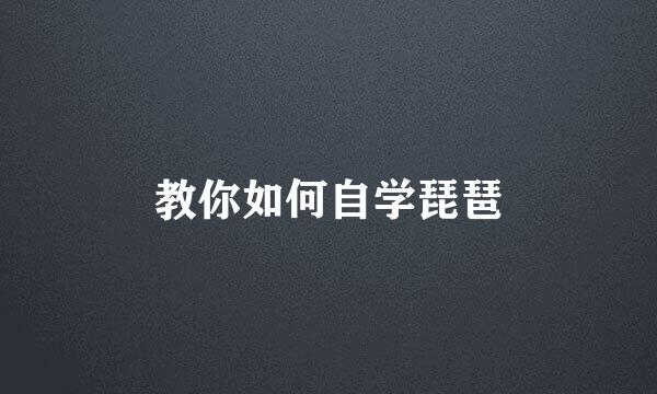 教你如何自学琵琶