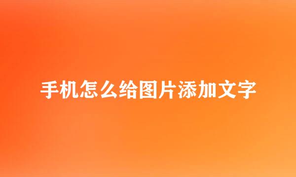 手机怎么给图片添加文字