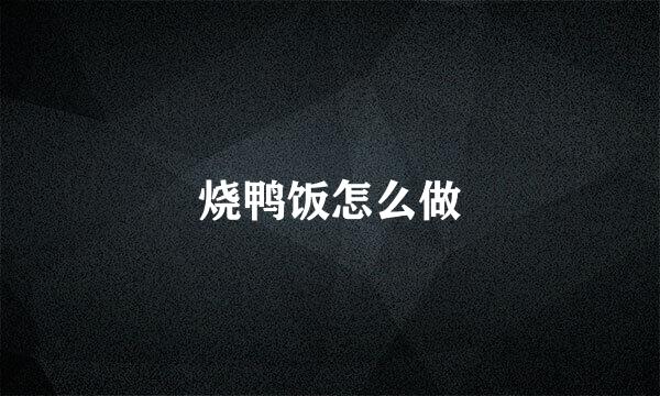 烧鸭饭怎么做