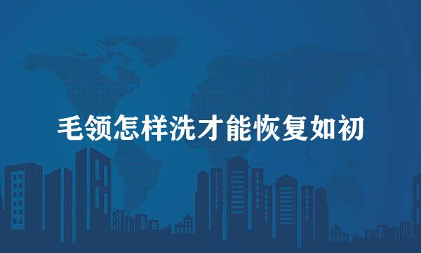 毛领怎样洗才能恢复如初