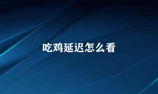 吃鸡延迟怎么看