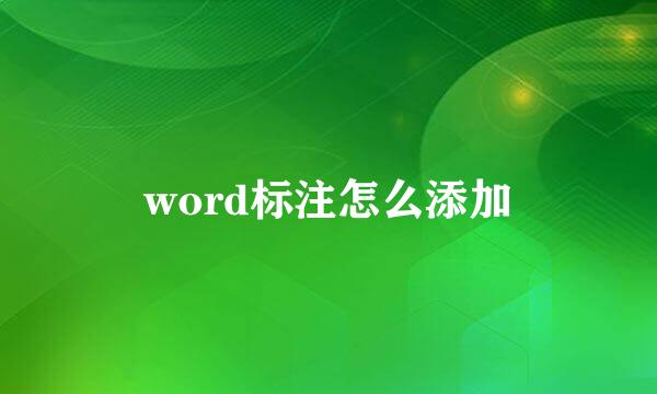 word标注怎么添加