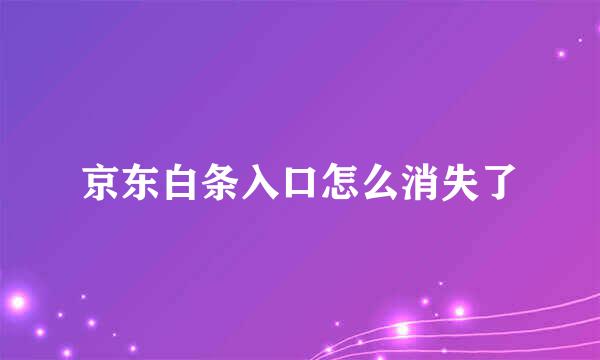 京东白条入口怎么消失了