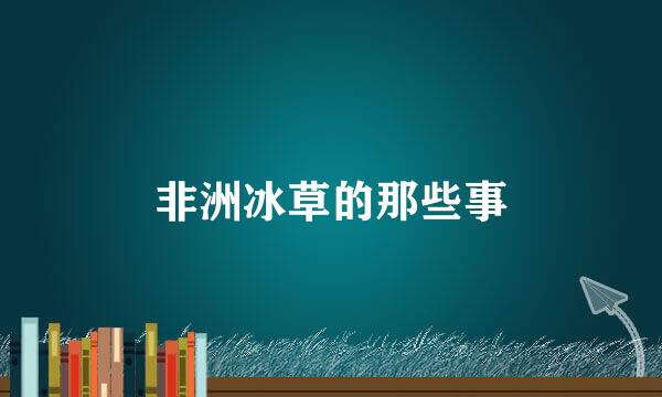 非洲冰草的那些事