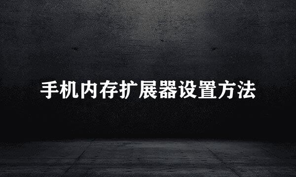 手机内存扩展器设置方法