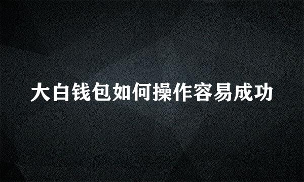 大白钱包如何操作容易成功