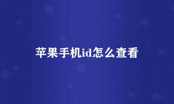 苹果手机id怎么查看