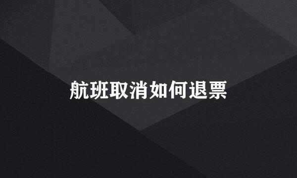 航班取消如何退票