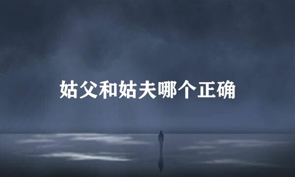 姑父和姑夫哪个正确