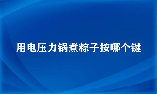 用电压力锅煮粽子按哪个键