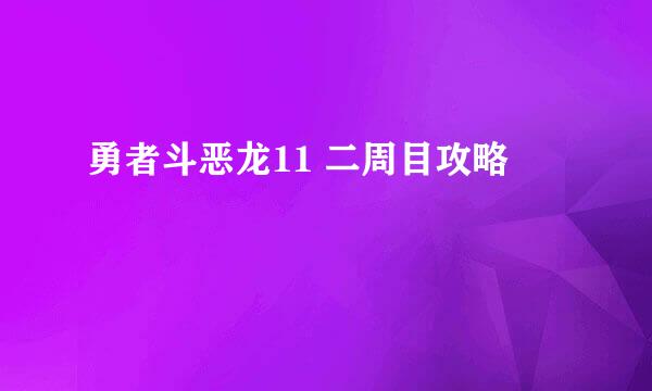 勇者斗恶龙11 二周目攻略